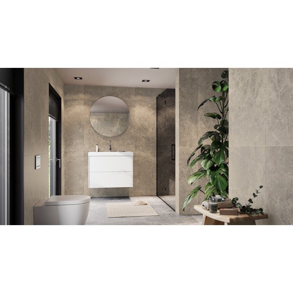 Mobile da lavabo bianco opaco da appendere 81x65 cm Bodera – Germania-image-2