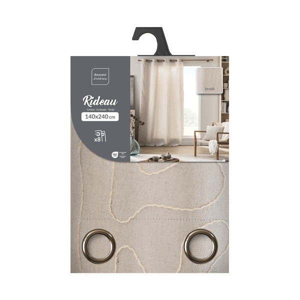 Tenda di colore naturale 140x240 cm Cirana – douceur d'intérieur-image-3