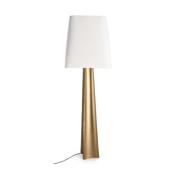 Lampada da terra dorata con paralume in tessuto (altezza totale 151 cm) Tripura – Bizzotto