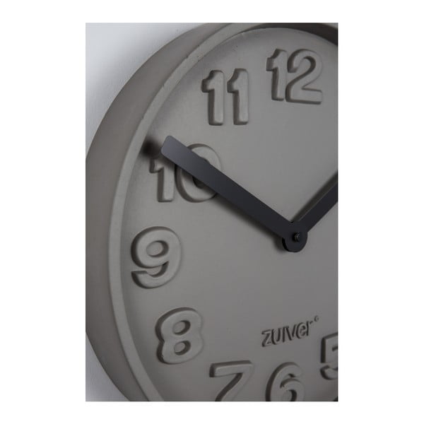 Orologio da parete in calcestruzzo con lancette nere Calcestruzzo - Zuiver-image-2