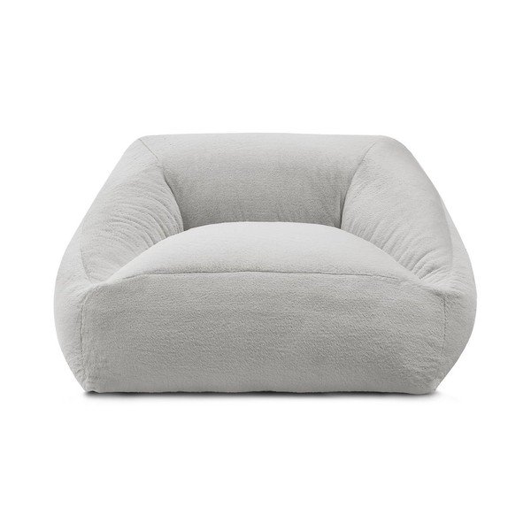 Puof a sacco grigio chiaro con rivestimento in pelliccia sintetica Lilibet – Bobochic Paris-image-3