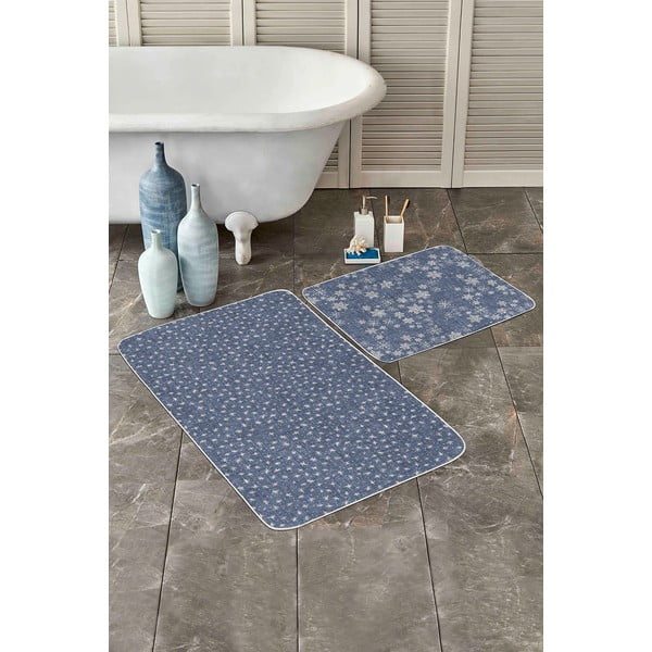 Tappetini da bagno blu in set da 2 100x60 cm - Minimalist Home World-image-3