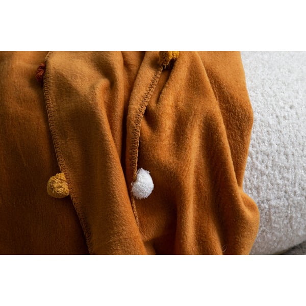 Copriletto color senape in vello 200x220 cm Pom Pom – Mijolnir-image-2