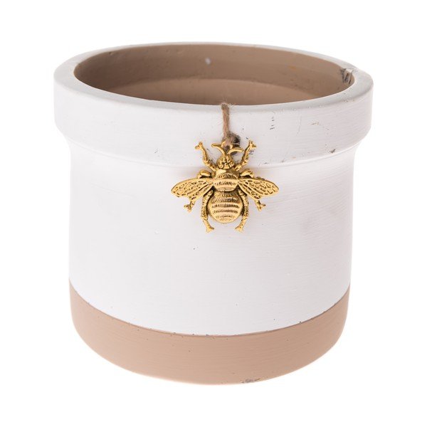 Bílý betonový květináč Dakls Basic, ø 14 cm