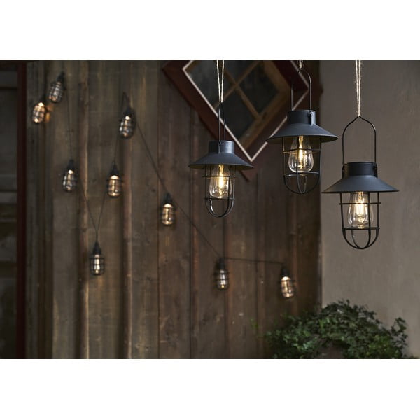 Lampada da terra LED da esterno con alimentazione a pannelli solari (altezza totale 21 cm) Cage – Star Trading-image-1