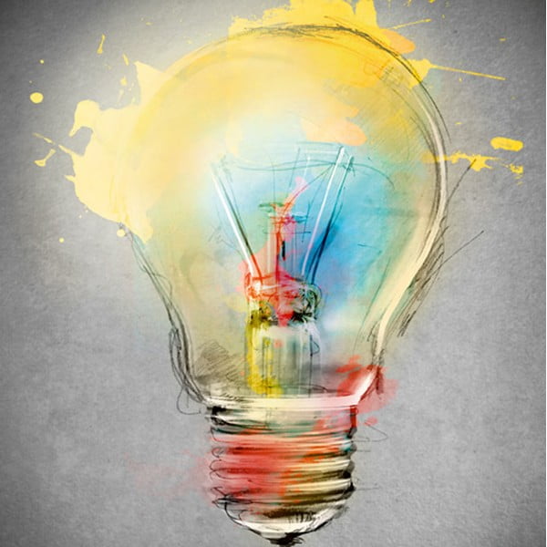 Lampadina immagine, 60 x 60 cm - Homemania Decor