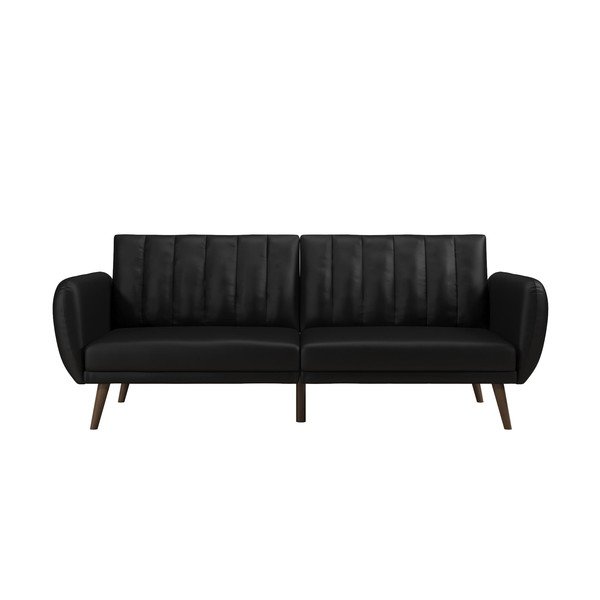 Divano letto nero in similpelle 207 cm Brittany - Novogratz