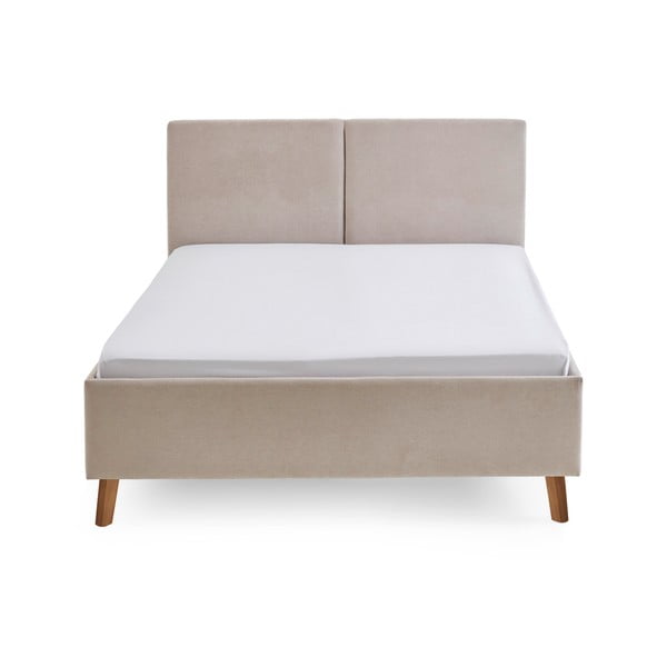 Letto matrimoniale imbottito beige con rete inclusa 140x200 cm Piano – Meise Möbel-image-2