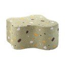 Pouf per bambini verde con rivestimento in bouclé e ciniglia Terrazzo Cloud – Wigiwama
