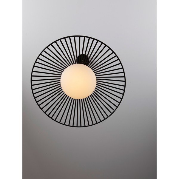 Lampadario LED nero opaco in metallo con paralume in vetro ø 50 cm Brume – Nova Luce-image-2