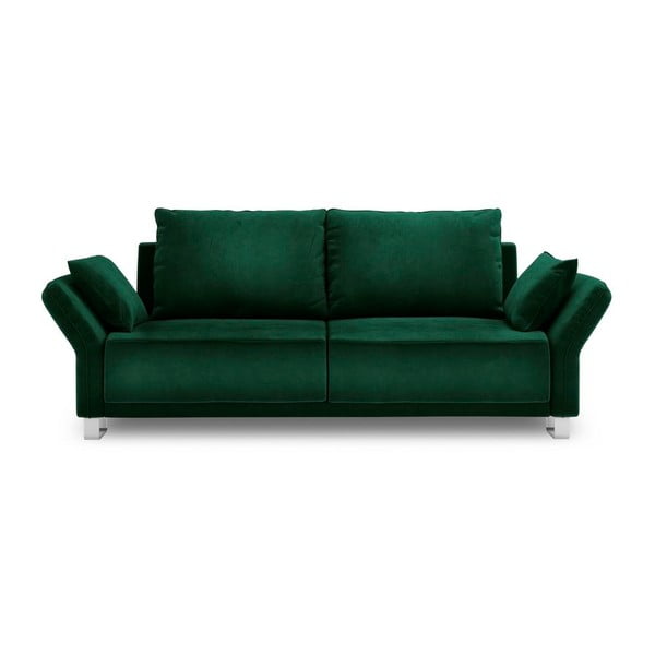 Divano letto a tre posti verde chiaro con rivestimento in velluto Pyxis - Windsor & Co Sofas