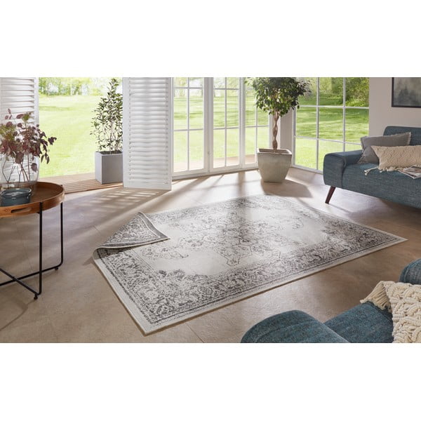 Tappeto da esterno grigio e crema , 160 x 230 cm Borbon - NORTHRUGS-image-1