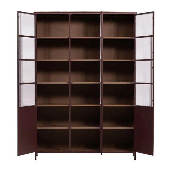 Vetrina burgundy in metallo 140x200x42 cm Exhibit – WOOOD-image-1