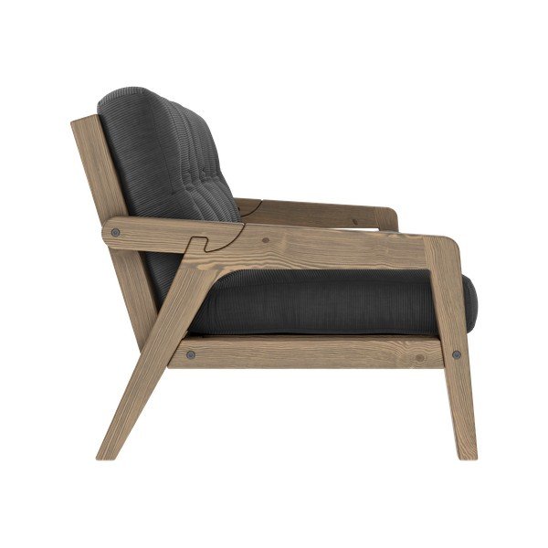 Divano letto in velluto a coste grigio 204 cm Grab - Karup Design-image-4