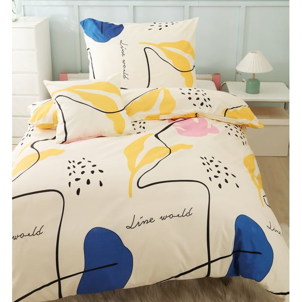 Biancheria da letto singola gialla 3 pezzi in microsatin 140x200 cm Sophia - My House-image-4