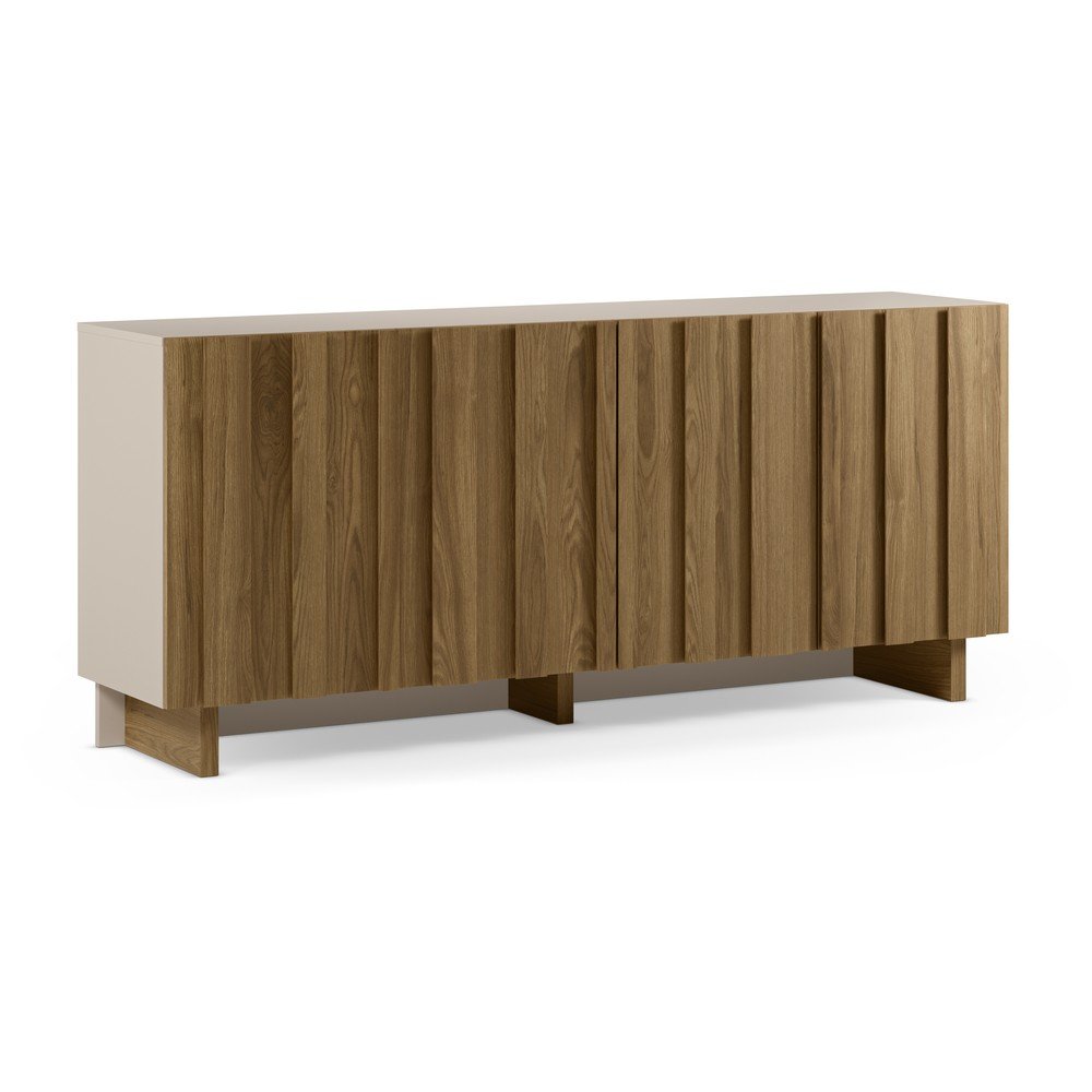 Credenza color crema/di colore naturale in pino massiccio 180x78x43 cm Marlo – Marckeric | Cassettiere