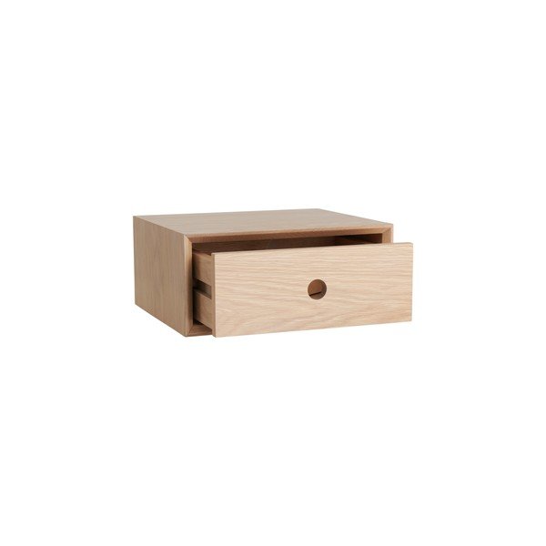 Comodino colore naturale chiaro con effetto rovere da parete Time – Ellos Home-image-3