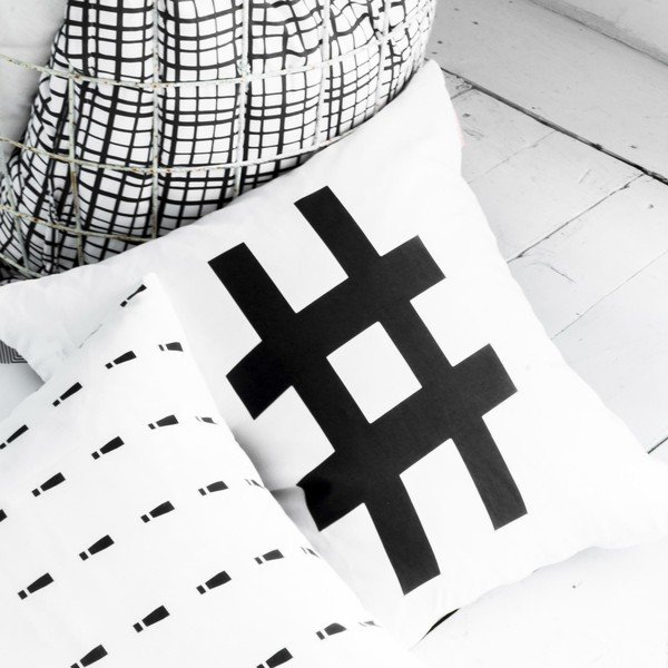 Set di 2 federe in cotone Hashtag - Blanc-image-1