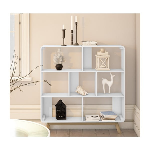 Libreria bianca 122x126 cm Caitlin - Støraa-image-3