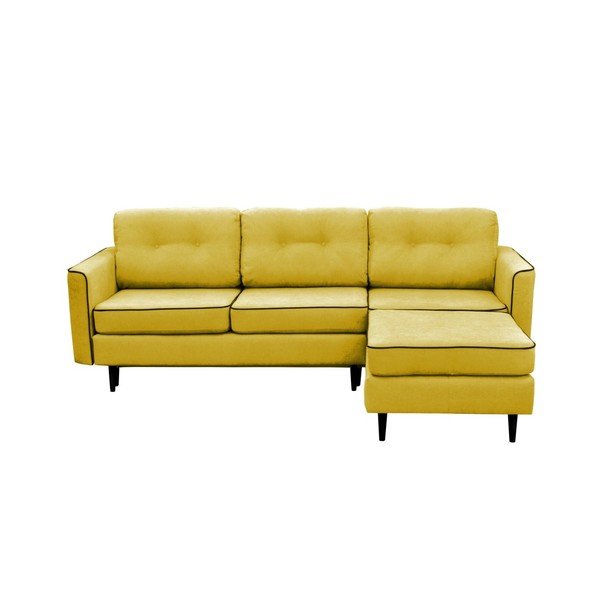 Divano letto giallo con gambe nere Libellula, angolo destro - Mazzini Sofas