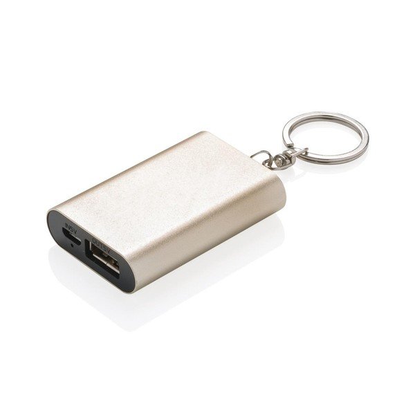 Kompaktní powerbanka na klíče ve zlaté barvě XD Design