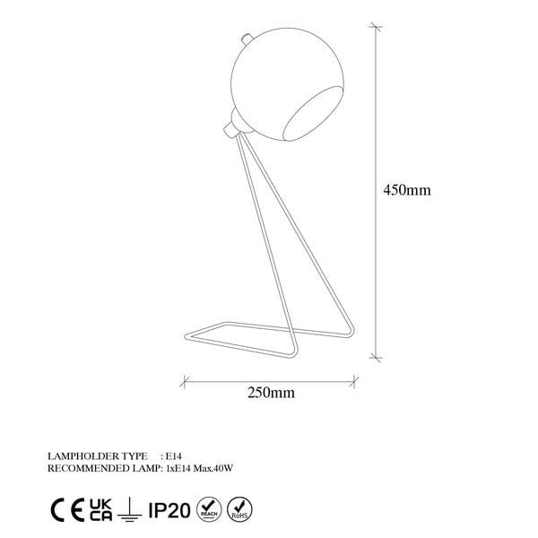 Lampada da tavolo color rame con paralume in metallo (altezza totale 45 cm) Oala – Opviq lights-image-4