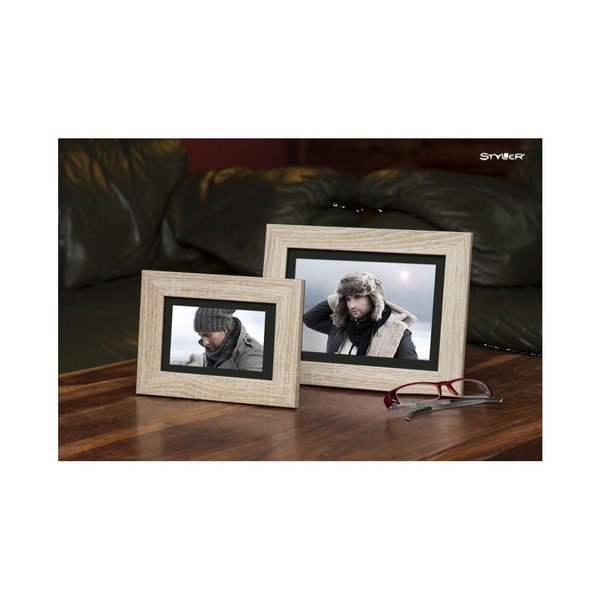 Cornice marrone chiaro con supporto nero per foto Narvik, 40 x 50 cm - Styler-image-1