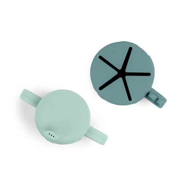 Set di 2 tazze per bambini in silicone blu con beccuccio da 0,12 l Friends - Done by Deer-image-2