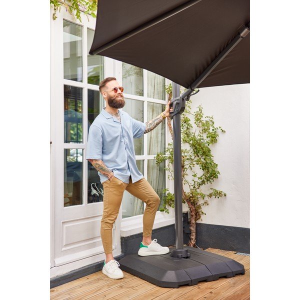 Ombrellone grigio scuro ø 300 cm Shadowflex - Hartman-image-1