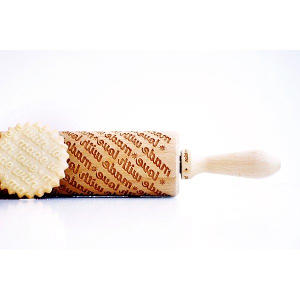 Rullo per pasta in legno goffrato Made with Love Made With Love - Valek-image-1