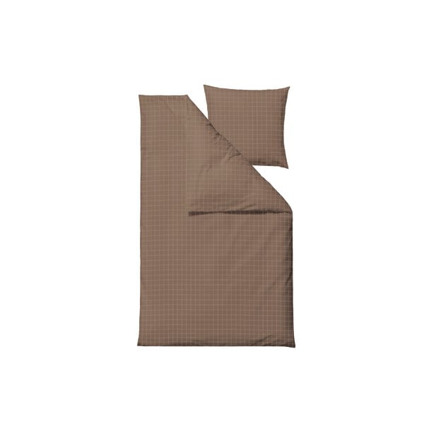 Biancheria da letto damascata marrone per letto singolo 140x200 cm Clear - Södahl-image-1