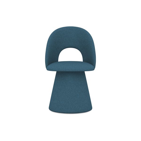 Sedia da pranzo blu in imbottito Kalo – Makamii-image-1