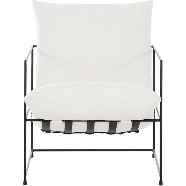 Poltrona bianca con struttura in metallo Wayne - Westwing Collection-image-3