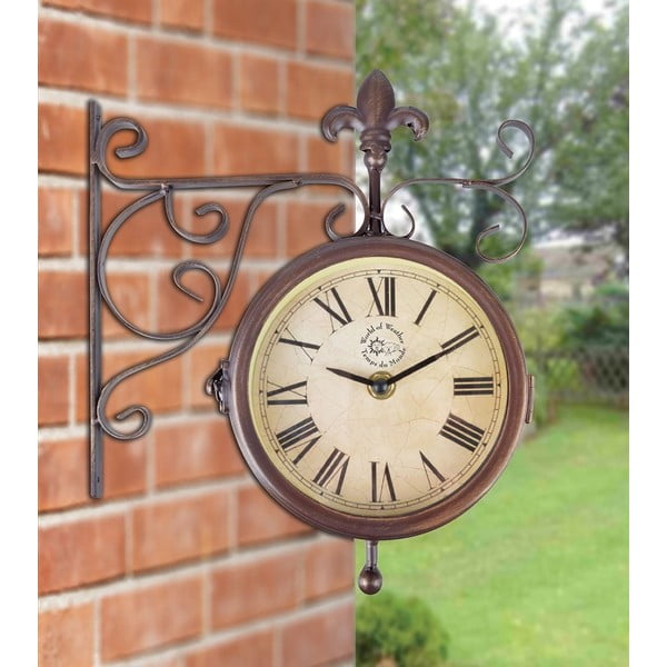 Orologio da parete per esterni con termometro Rustico - Esschert Design-image-1