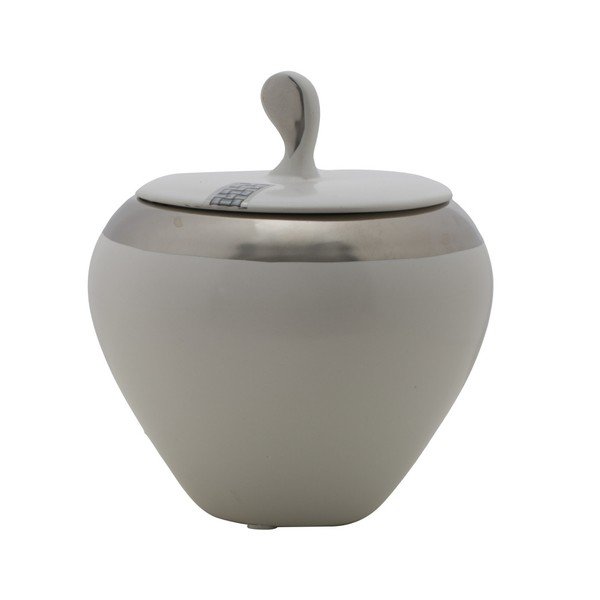 Contenitore in ceramica bianca Luttich, altezza 15 cm - Mauro Ferretti
