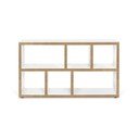 Libreria bianca con bordo in legno 150x83 cm Berlin - TemaHome