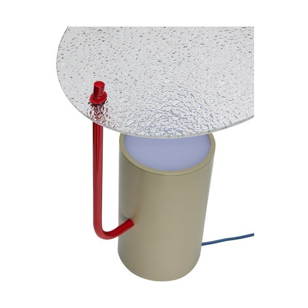 Lampada da tavolo cachi con paralume in vetro (altezza 35 cm) Disc - Hübsch-image-2