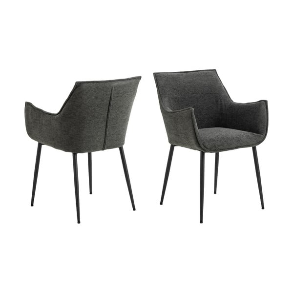 Sedia da pranzo grigio scuro in imbottito Bonita – Actona-image-3