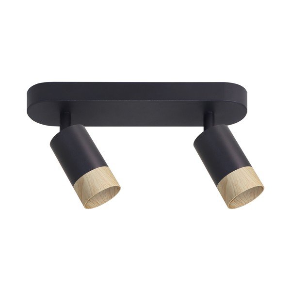 Lampada da soffitto con paralume in metallo di colore nero-naturale 34x5,5 cm Conti - Candellux Lighting