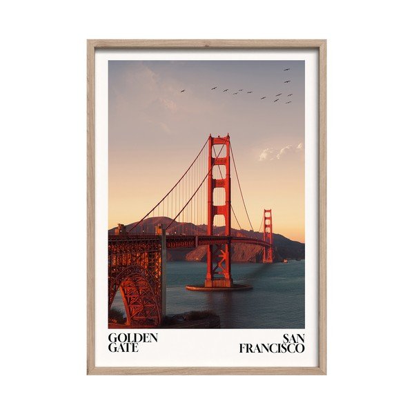Dipinto stampato con cornice inclusa 50x70 cm Golden Gate – Styler