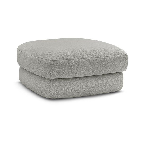 Poggiapiedi grigio chiaro con rivestimento in bouclé Leonore – Bobochic Paris