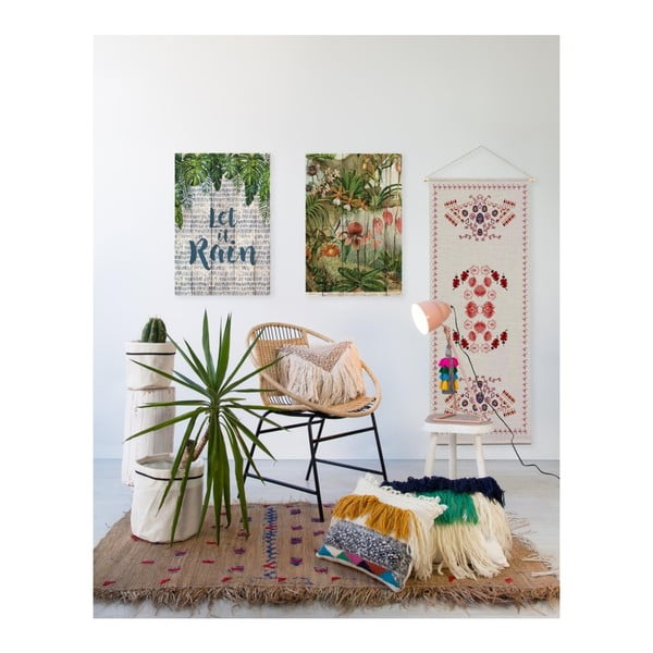 Decorazione da parete in legno di pino, 60 x 40 cm Jungle Flowers - Madre Selva-image-1