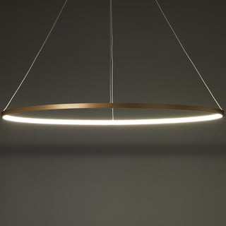 Lampada a sospensione di colore oro, altezza 92 cm Oval Ring - Tomasucci