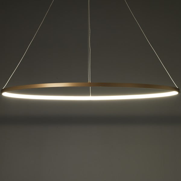 Lampada a sospensione di colore oro, altezza 92 cm Oval Ring - Tomasucci-image-1