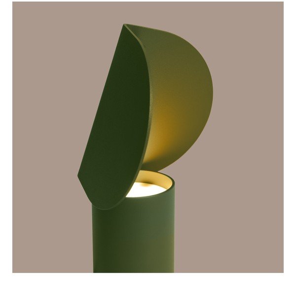 Lampada da tavolo LED color kaki in alluminio (altezza totale 15 cm) BISCUIT – Thoro-image-2