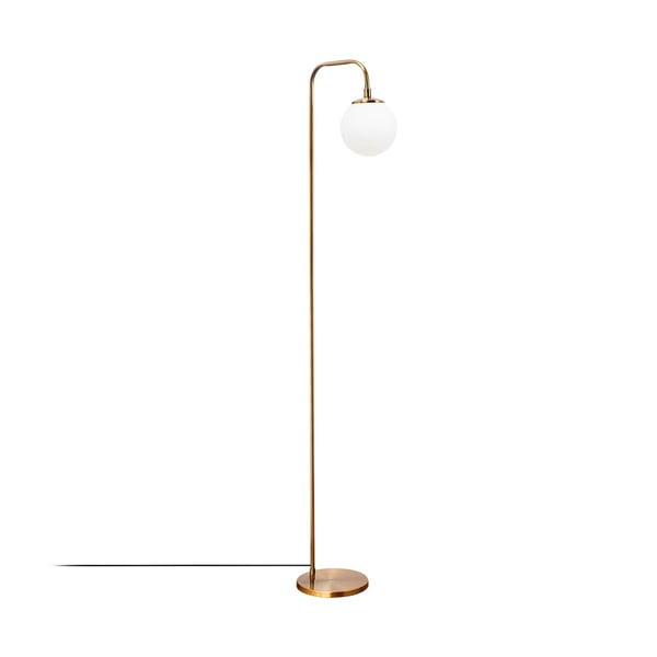 Lampada da terra bianca/color ottone con paralume in vetro (altezza totale 146 cm) Viran – Opviq lights