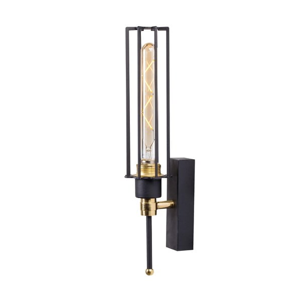 Lampada da parete in nero e oro ø 8 cm Fellini - Opviq lights