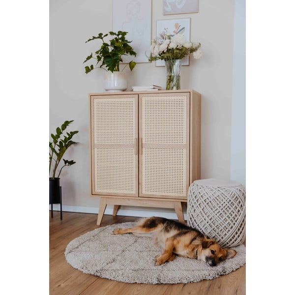 Mobiletto colore naturale in rovere decorato 87x110 cm Bridget - Støraa-image-4