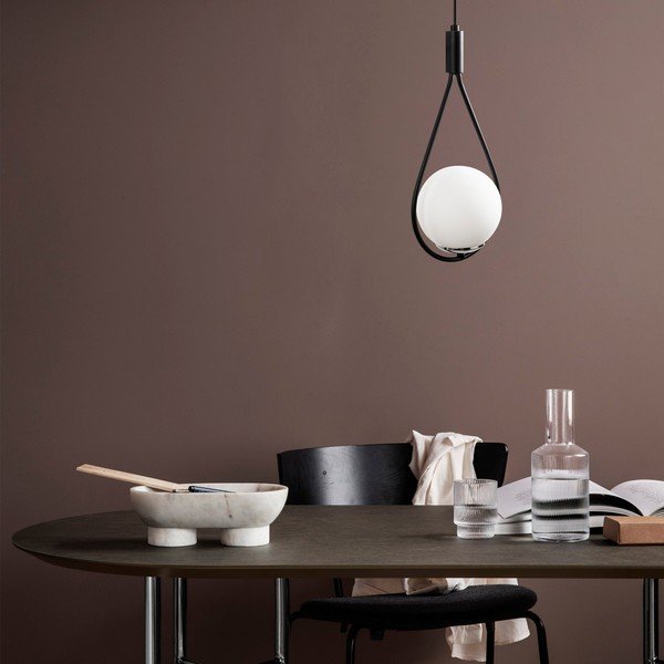 Lampadario nero con paralume in vetro Sessiz – Opviq lights-image-2
