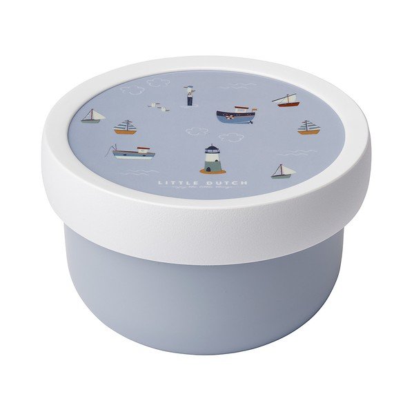 Portapranzo per bambini bianco/azzurro in plastica Sailors Bay by Little Dutch – Mepal